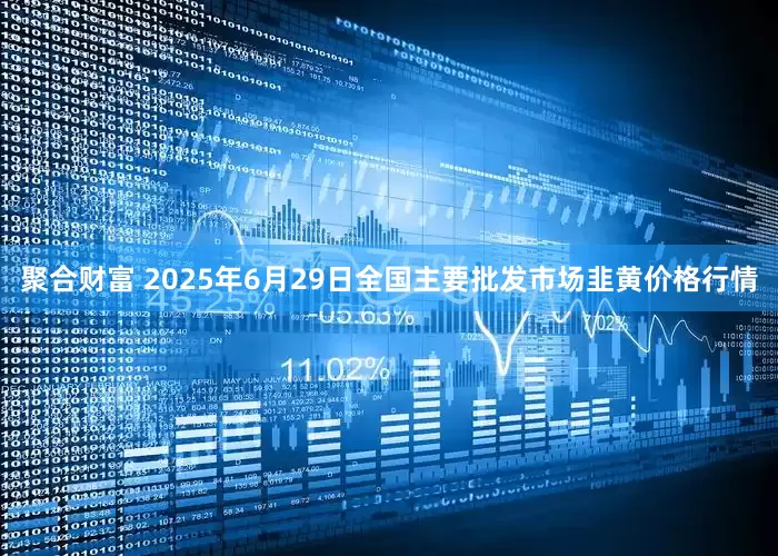 聚合财富 2025年6月29日全国主要批发市场韭黄价格行情